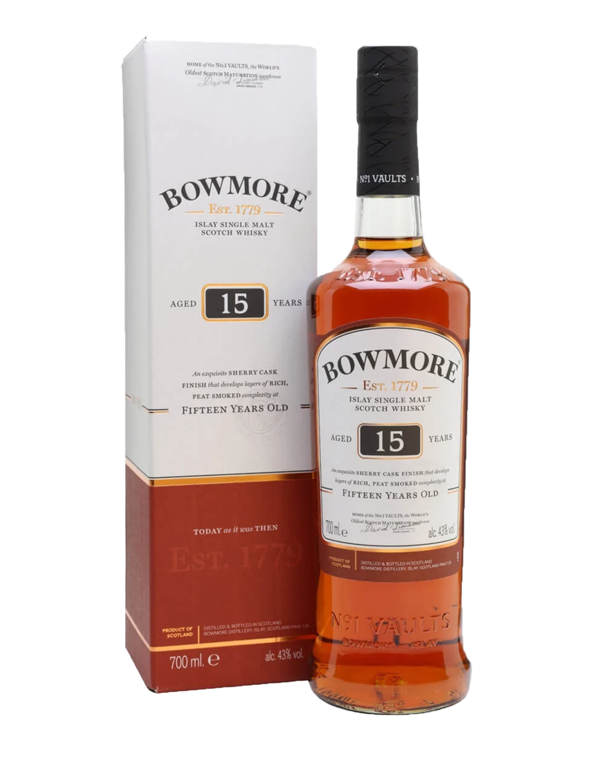 Боумор Айла Сингл Молт 15 лет солодовый виски в подарочной упаковке 0.7 л