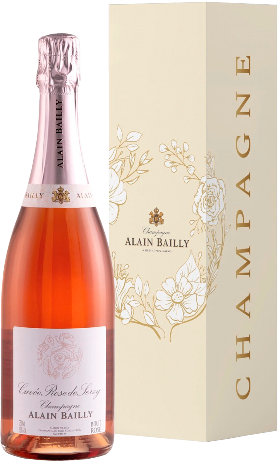Ален Байи Кюве Роз де Серзи Брют Шампань AOC в подарочной упаковке 0.75 л