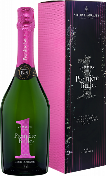 Игристое вино Premiere Bulle Brut Blanquette de Limoux AOC Sieur d‘Arques (gift box), 0.75 л