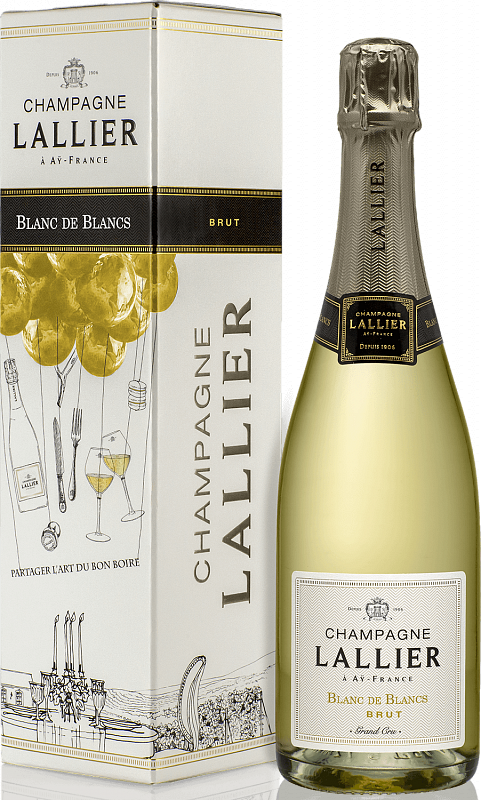 Лаллье Блан де Блан Брют Гран Крю Шампань АОС в подарочной упаковке 0.75 л