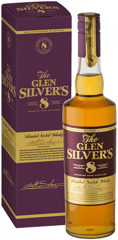 Глен Сильвер'с 8 лет Купажированный Виски в подарочной упаковке 0.7 л